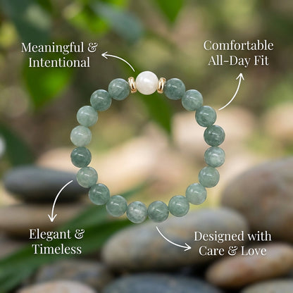 Jade Green Pearl Bracelet